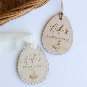 Personalized Easter Basket Tag | Easter Gift Tags | Kids Easter Basket | Custom Easter Name Tags | Scalloped Easter Name Tag | Easter Egg