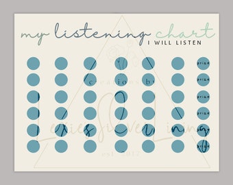 Listening Chart Printable | Gender Neutral | Instant Download Listening Chart | Homeschool Printables For Moms