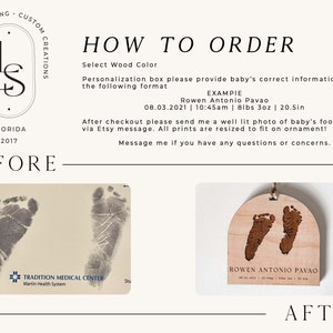 First Time Grandparents Ornament | Newborn FootPrint Keepsake | Baby Announcement Ideas | First Christmas Ornament 2024 | Grandparent Gift image 6