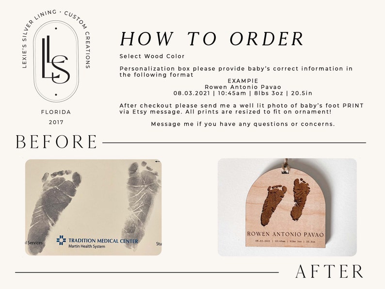 First Time Grandparents Ornament | Newborn FootPrint Keepsake | Baby Announcement Ideas | First Christmas Ornament 2024 | Grandparent Gift image 6