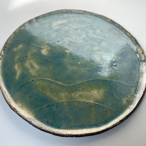 Unique ceramic platter, decorative plate, Handmade Serving tray, Stoneware Dish, Housewarming Gift handmade Pottery unique serveware, signed