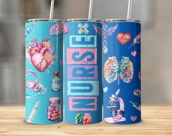 Nurse 20 oz Skinny Tumbler Sublimation Design Digital Download png Instant DIGITAL only, RN Tumbler Wrap, Nurse Tumbler Wrap, LPN Tumbler