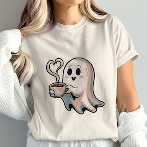 Ghost png, Coffee Ghost, Halloween png, Cute Ghost, Coffee Lover Png, Digital Download png, Sublimation png