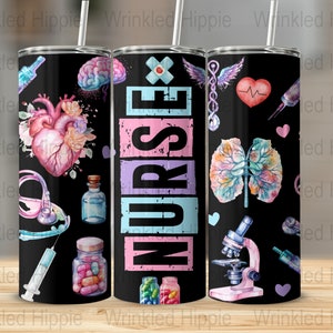 Nurse 20 oz Skinny Tumbler Sublimation Design Digital Download png Instant DIGITAL only, RN Tumbler Wrap, Nurse Tumbler Wrap, LPN Tumbler