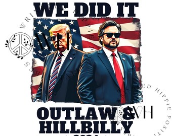 Trump Vance 2024 PNG: Diseño de camiseta desgastada (Descarga digital)