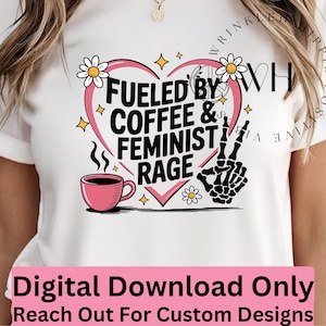 Gevoed door koffie en feministische woede png, skeletfeministische png, skelet esthetische feministische png, sublimatiefeminisme png,