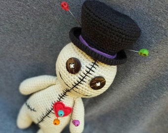 Handmade crochet VOODOO doll plush Cute Halloween amigurumi Crochet zombie Creepy doll