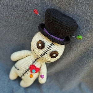 Handmade crochet VOODOO doll plush Cute Halloween amigurumi Crochet zombie Creepy doll