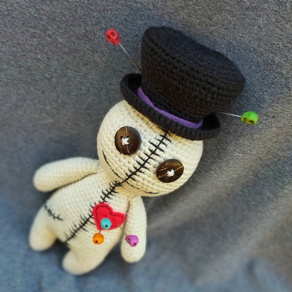 Handmade crochet VOODOO doll plush Cute Halloween amigurumi Crochet zombie Creepy doll