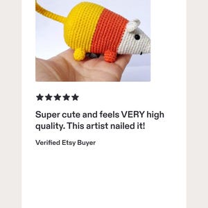 Peluche di un topo di Candy Corn di Adventure Time, realizzato a mano all'uncinetto, amigurumi di cartoni animati. immagine 8