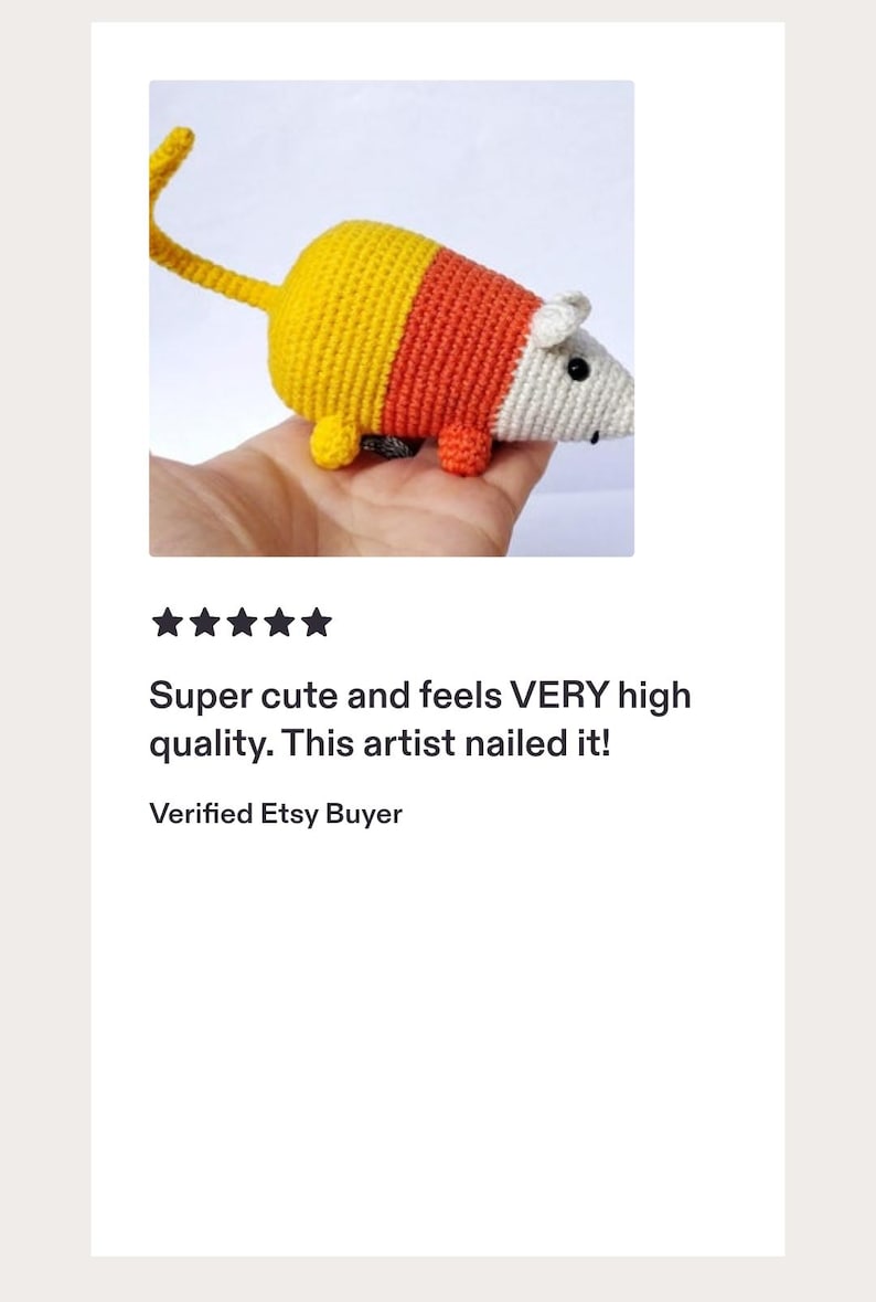 Peluche di un topo di Candy Corn di Adventure Time, realizzato a mano all'uncinetto, amigurumi di cartoni animati. immagine 8