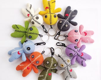 VOODOO keychain Baby Zombie keychain Tiny Voodoo doll crochet plush Cute Baby voodoo amigurumi Spooky keychain