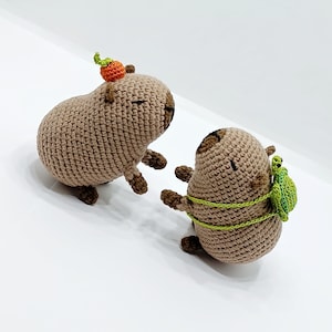 Crochet capybara amigurumi Capybara plush toy Cute capybara desk buddy Handmade gift
