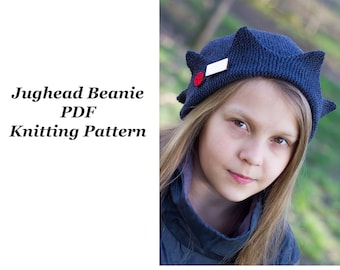 Jughead Jones Beanie PDF knitting pattern SUMMER version from cotton yarn