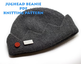 Jughead beanie -pattern PDF knitting pattern Jughead Jones Beanie WARM winter version from wool/acrylic yarn