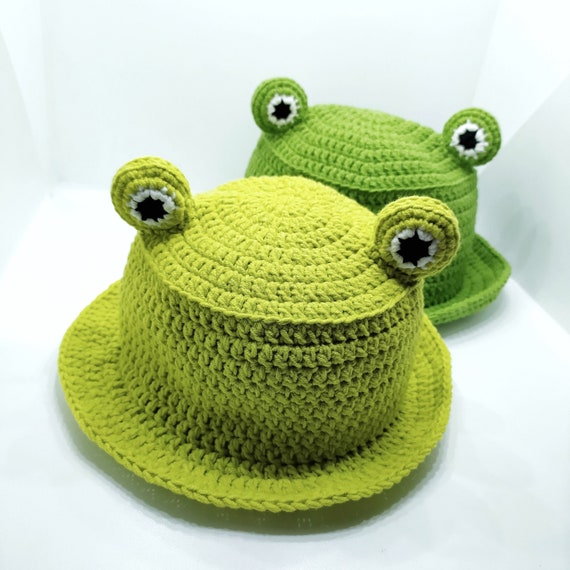 Crochet Frog Bucket Hat: Cottagecore Froggy Hat for Adults & Kids