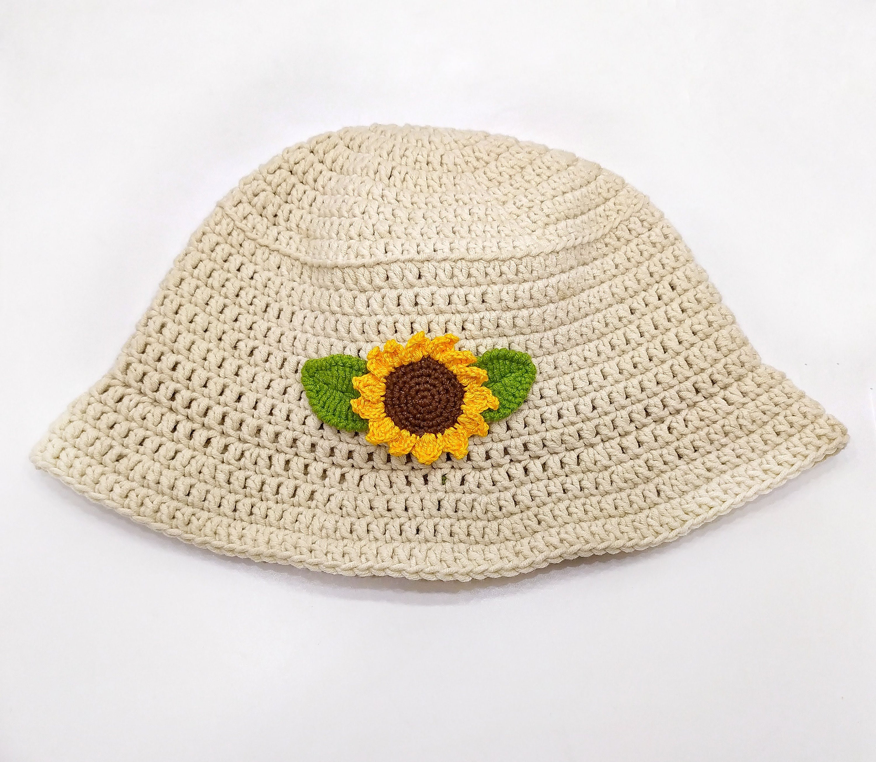 Flower bucket hat Cream bucket hat Sunflower bucket hat | Etsy