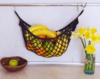 Handmade Crochet Fruit Hammock: Under Cabinet Small Space Storage