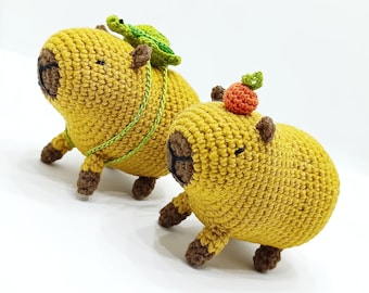 Capybara plush toy Crochet capybara amigurumi Cute capybara desk buddy Handmade gift