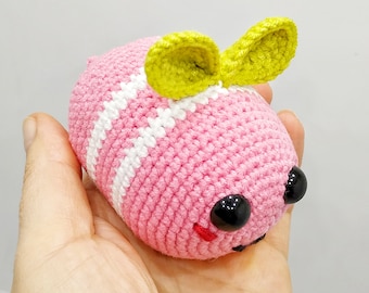 Gehaakte knuffel aardbei: handgemaakte roze hommel