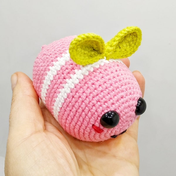 Gehaakte knuffel aardbei: handgemaakte roze hommel
