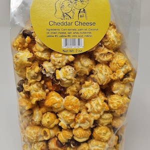Cheddar Cheese Air Popped Popcorn 2 oz. of Popped Corn