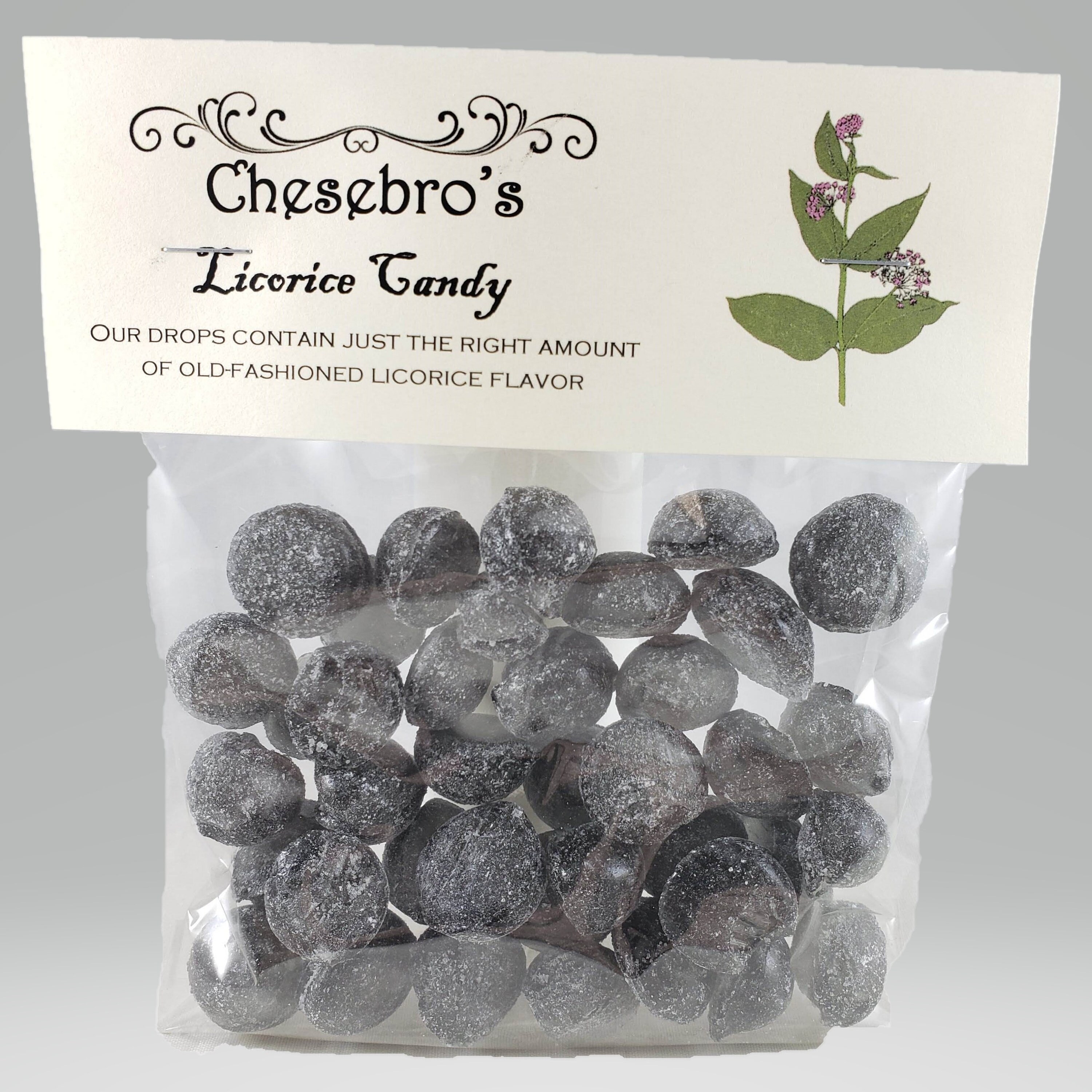 Chesebro's Licorice Hard Candy Drops - 4.5 Oz Bag, Gluten Free, Dairy Free, 25 Calories Per Serving
