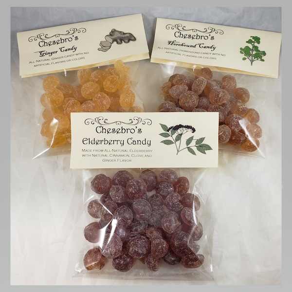 Elderberry Horehound Ginger Candy 3 PACK with FREE SHIPPING