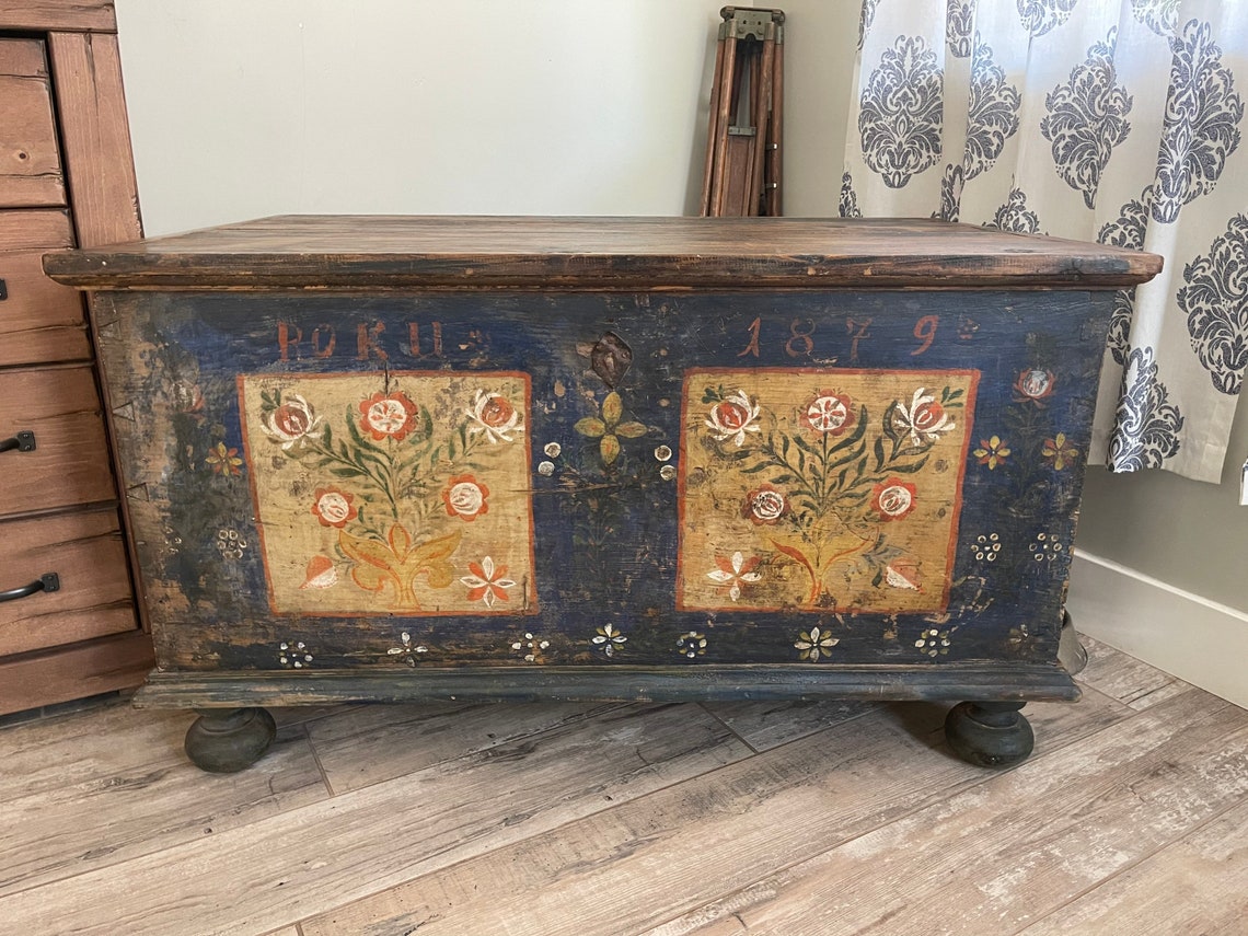 1879 Pennsylvania Dutch blanket chest w/exquisite handpainted Etsy