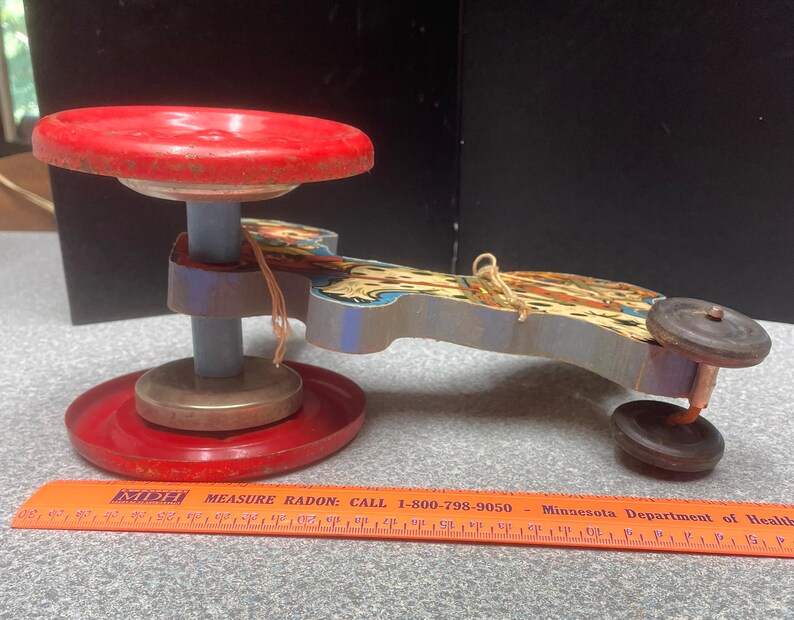 Vintage the Gong Bell Mfg Co Horse/cart Pull Toy Wood Metal Etsy