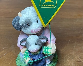 Vintage Enesco Marys Moo Moos John Deere Hold Tight Deere 1999 NO BOX