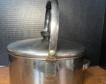 Vintage Revere Ware 3 qt Bail Handle Saucepan Copper Bottom Pot Lid
