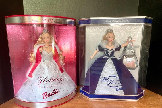 2000 Millennium Princess Barbie & 2001 Holiday Celebration Barbie