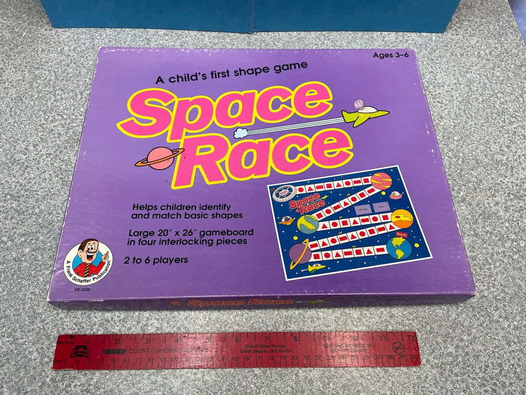 Space Race Game 1990 Beginners Shapes Game Etsy