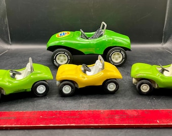 Rare 3 Mini TONKA Dune Buggies and 1  Large Dune Buggy Wheels Work  60’s-70’s