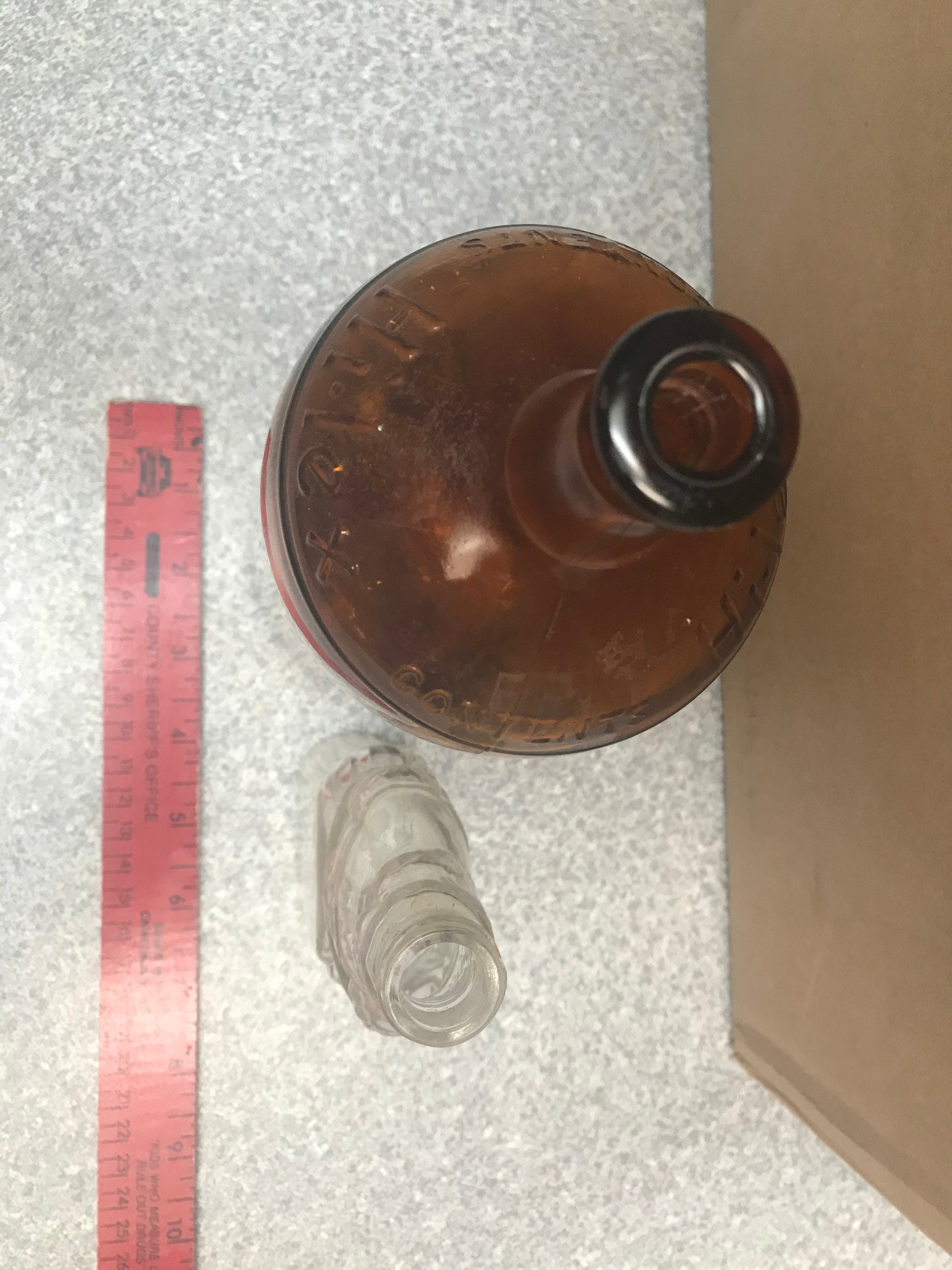 Hilex 1 Quart Brown Glass Bleach Bottle Embossed Label & Beau Etsy