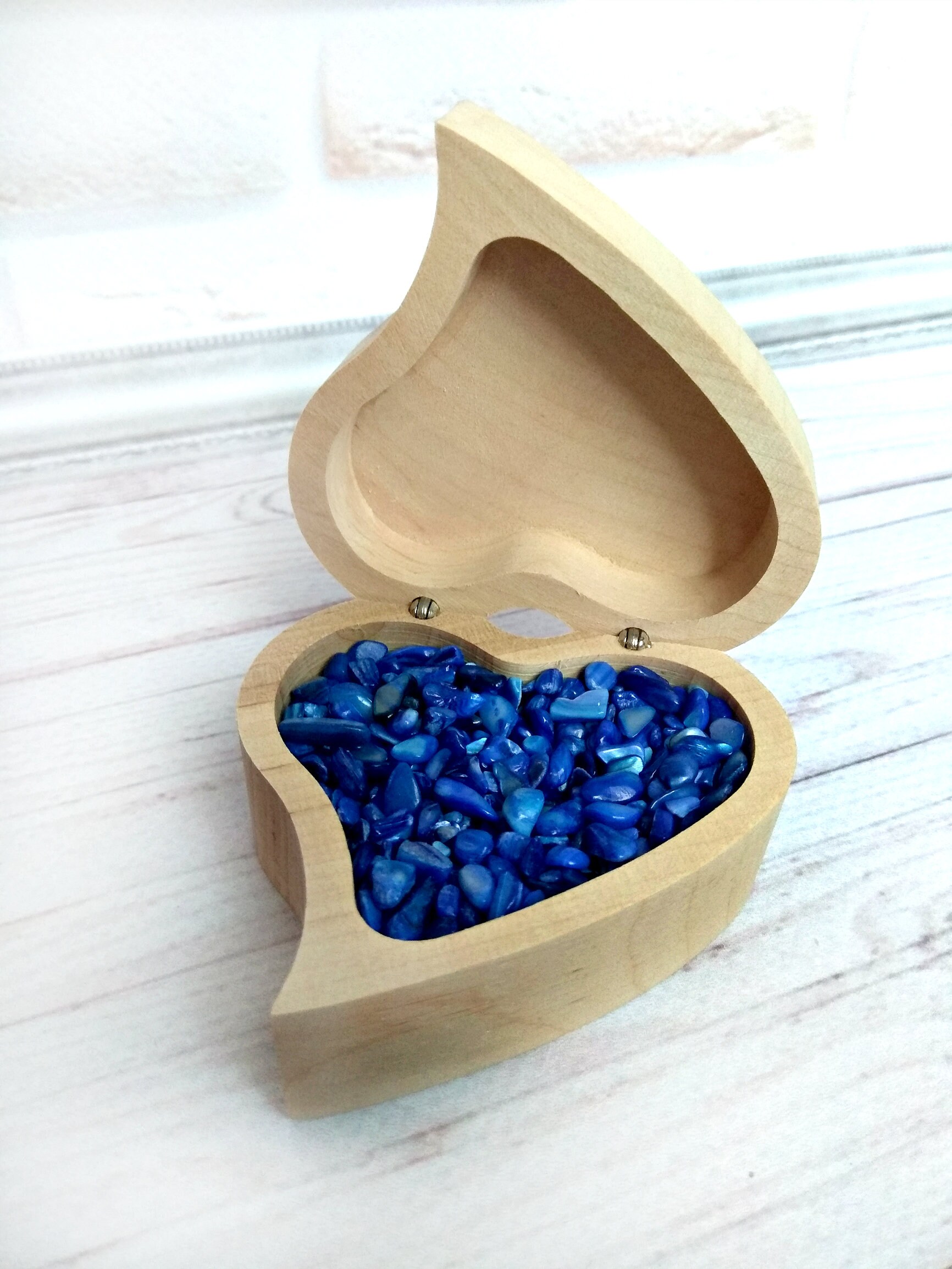 Ring bearer box Royal blue stone Wedding ring box Heart Etsy
