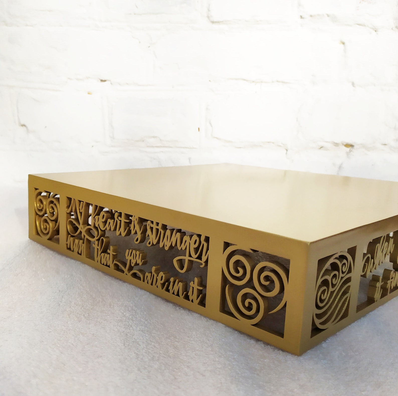 Carved Personalized Wedding Cake Stand Pedestal Initials Wooden Cake ...