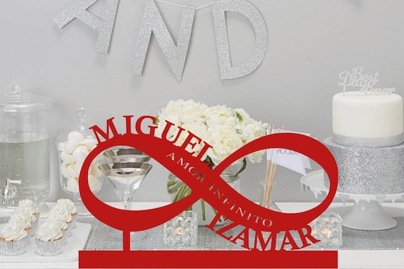 Personalised Infinity Symbol Red Wedding Table Sign For Etsy