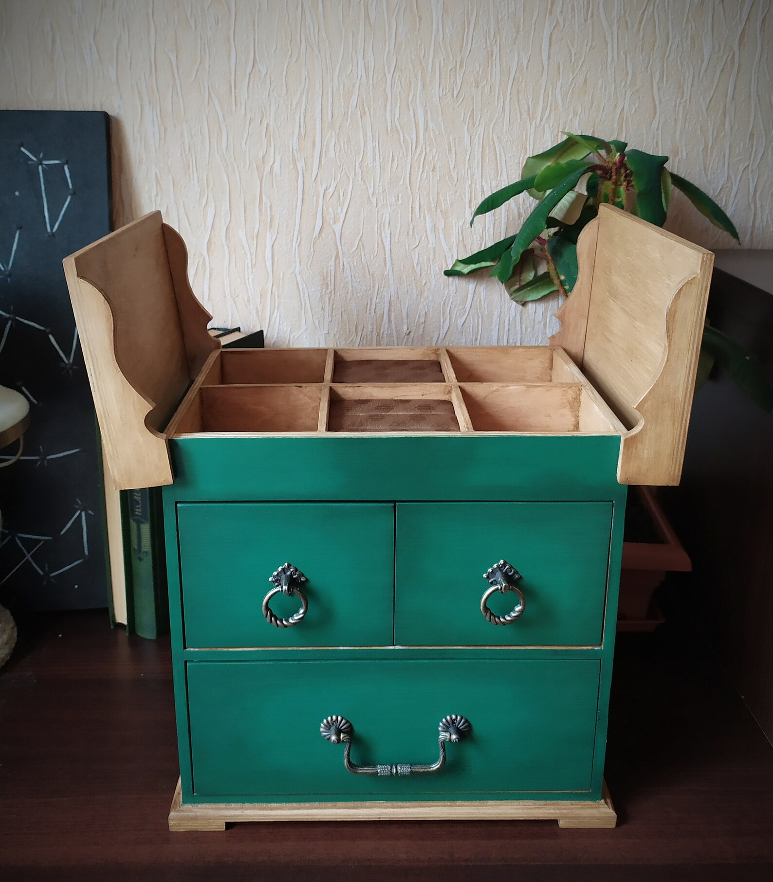 Chest of Drawers Jewelry Organizer Ring Holder Wood Table Etsy