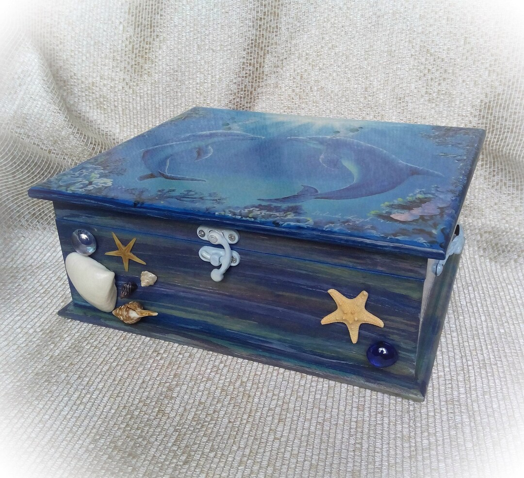 Tea Box Wooden Tea Box Tea Storage Tea Bag Box Tea Bag Storage Dolphins ...