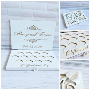 Houten bruiloft muntdoos Arras doos Gepersonaliseerde champagne goud wit aandenken bruiloft doos gelofte elegant chic Unity munten doos Always and Forever