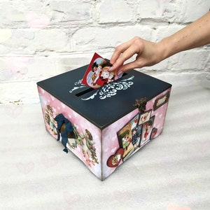 Caixa de cartão de visita para dia dos namorados, vintage, cartão de casamento, porta-dinheiro, anjo, dia dos namorados, presente, lembrança, caixa de amor