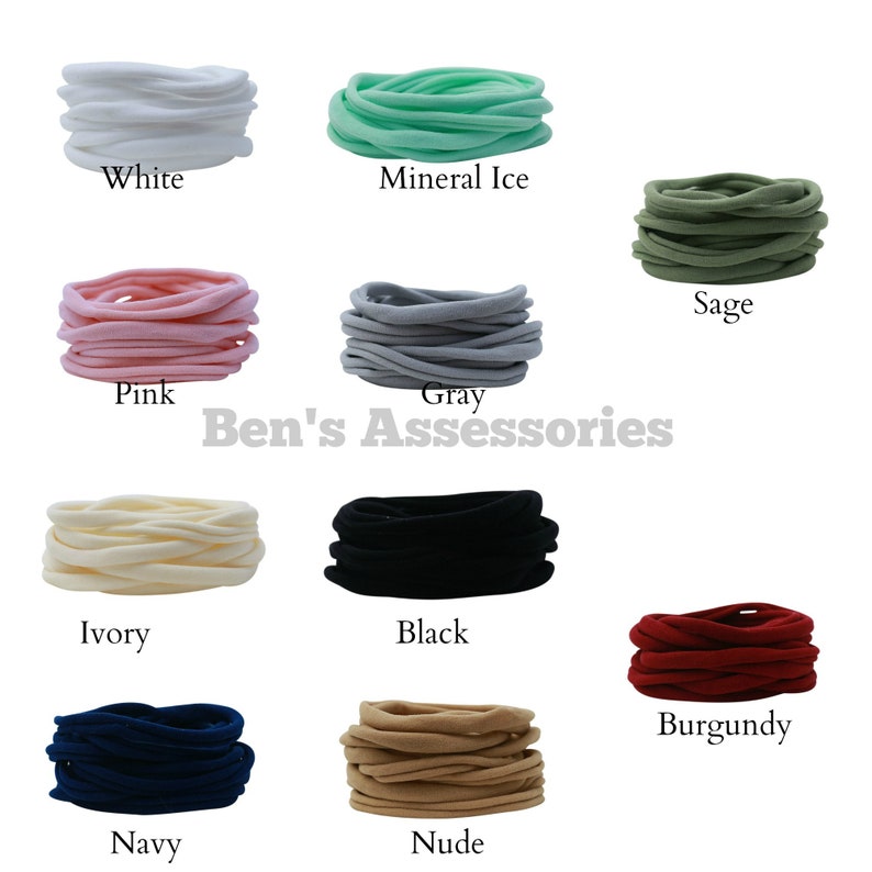 Vanilla Nylon Headbands Wholesale Nylon Baby Headband Elastic Etsy