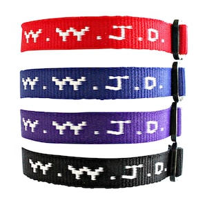 12 Pack WWJD Bracelet, Religious Bracelet, What Would Jesus Do Bible Bookmark, Gifts Bracelet, WWJD Sunday School Fundraising- 4 Colors
