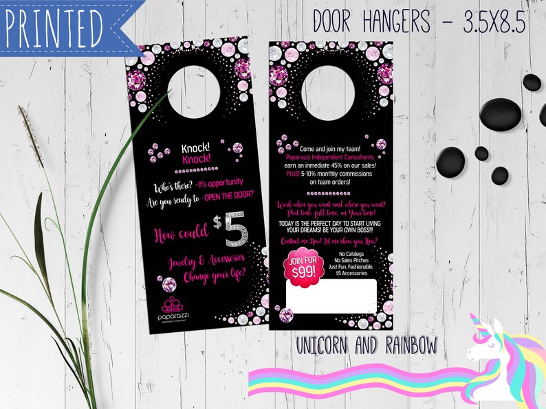Updated Logo Printed Paparazzi Door Hangers Diamonds Etsy