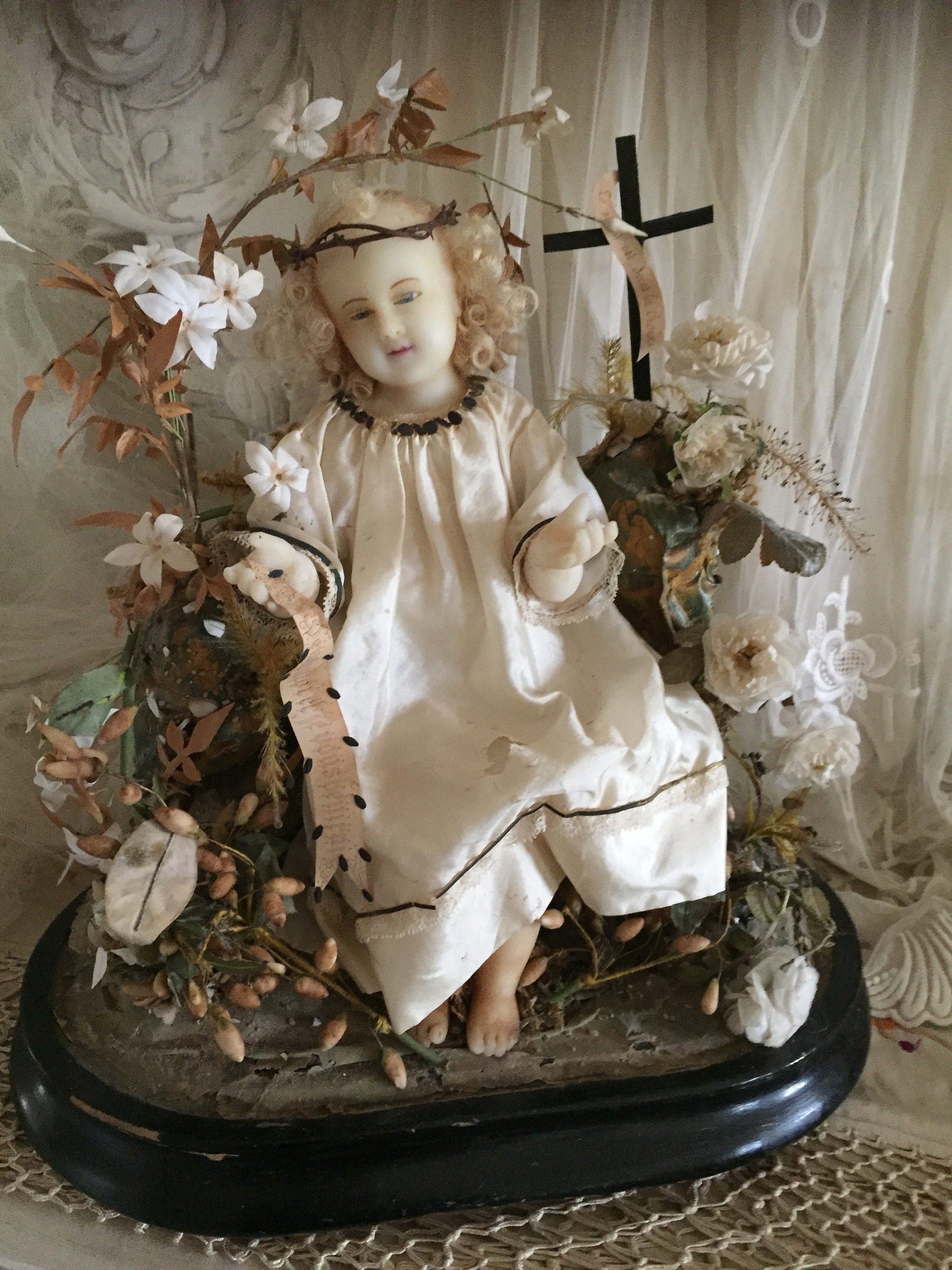 Jesus French Wax Antique Santos Child Christmas Doll Religious C 1900 Etsy