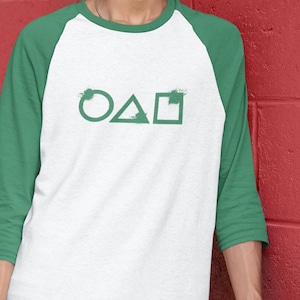 Squid Shirt with Splatter for People Who Love the Show | Fun, Cultural Shirt for the Hottest TV Show 3/4 sleeve raglan shirt