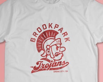 vintage Brookpark Trojans - T-shirt vintage Grove City pour les anciens élèves et les habitants | T-shirt premium à manches courtes en mélange triangulaire