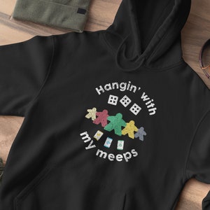 Hangin' with My Meeps - Meeple and Board Game Distressed | Unisex Hoodie